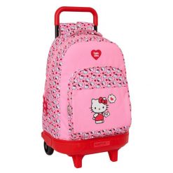 Torba szkolna z kółkami HELLO KITTY Poliester 300D. Czerwone torby i plecaki dziecięce Hello Kitty, z poliesteru. Za 335.05 zł.