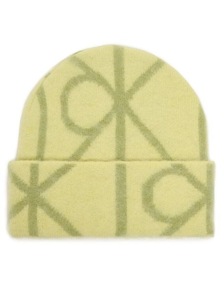 Calvin Klein Czapka Emblem Aop Brushed LV04D8071G Zielony. Zielone czapki i kapelusze damskie Calvin Klein, na zimę, bez wzorów, z nylonu. Za 299.99 zł.