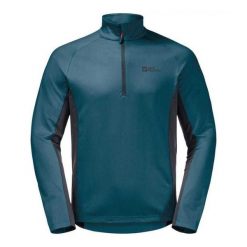 Męska Bluza Polarowa Morobbia. Niebieskie bluzy sportowe męskie Jack Wolfskin, m, bez wzorów, z polaru, bez kaptura, trekkingowe. Za 304.99 zł.