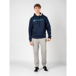 Bluza trekking męska Hoodie. Niebieskie bluzy męskie Champion, m, bez wzorów, z bawełny, bez kaptura. Za 208.00 zł.