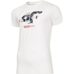 T-shirt męski TSM238 - biały. Białe t-shirty męskie 4f, m, bez wzorów, bez kołnierzyka. W wyprzedaży za 39.99 zł.