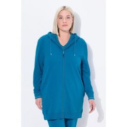 Damskie Bluza dresowa ozdobna lamówka oversize kaptur. Niebieskie bluzy damskie Ulla Popken, plus size, bez wzorów, z bawełny, bez kaptura. W wyprzedaży za 191.99 zł.