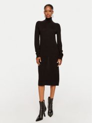 Calvin Klein Sukienka dzianinowa K20K207485 Czarny Regular Fit. Czarne sukienki damskie Calvin Klein, xl, bez wzorów, z dzianiny, bez kołnierzyka, bez ramiączek. Za 489.99 zł.
