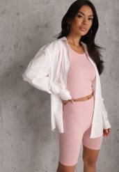 Różowe Elastyczne Szorty Biker High Waist Diovien. Czerwone szorty damskie Renee, m, bez wzorów, prążkowane, z podwyższonym stanem. Za 49.99 zł.