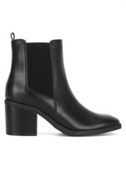 Clara Barson Sztyblety LS5589-06 Czarny. Czarne botki damskie Clara Barson, ze skóry, bez obcasa, na słupku, bez zapięcia. Za 169.99 zł.