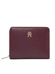 Tommy Hilfiger Portfel Th Icon Med Za Flap AW0AW17742 Bordowy. Czerwone portfele damskie Tommy Hilfiger, bez wzorów, ze skóry. Za 249.99 zł.