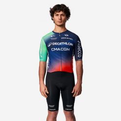 Kombinezon rowerowy szosowy Van Rysel RCR-R Replica DECATHLON CMA CGM. Buty sportowe męskie VAN RYSEL, z meshu, bez zapięcia, na fitness i siłownię. Za 549.99 zł.