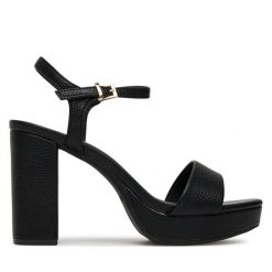 Sandały JENNY. Czarne sandały damskie Jenny, bez wzorów, bez obcasa, na słupku, bez zapięcia. Za 139.99 zł.