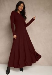 Bordowa Rozkloszowana Sukienka z Bawełny Tusmala. Czerwone sukienki damskie Renee, na co dzień, l, bez wzorów, z bawełny, eleganckie, bez kołnierzyka, bez ramiączek, maxi, proste. Za 159.99 zł.