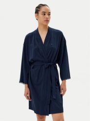 Tommy Hilfiger Szlafrok UW0UW05781 Granatowy. Niebieskie szlafroki damskie Tommy Hilfiger, m, bez wzorów, z bawełny, bez ramiączek, bez kaptura. Za 219.99 zł.