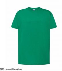 T-shirt JHK TSRA 150 - męski z krótkim rękawem wzmocniony lycrą ściągacz, 100% bawełna, 155-160g - jasnożółto-zielony L. Zielone t-shirty męskie JHK, l, bez wzorów, z bawełny, bez kołnierzyka. Za 20.50 zł.