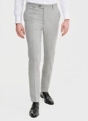 PAKO LORENTE - Szare spodnie ganiturowe. Szare eleganckie spodnie męskie Pako Lorente, m, bez wzorów, z elastanu. Za 399.99 zł.