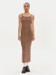 ROTATE Sukienka letnia Vigdis 1124431705 Brązowy Slim Fit. Brązowe sukienki damskie ROTATE, na lato, xs, bez wzorów, z bawełny, bez kołnierzyka, bez ramiączek. Za 359.99 zł.