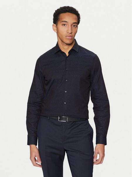 Calvin Klein Koszula K10K113840 Granatowy Slim Fit. Niebieskie koszule męskie Calvin Klein, m, bez wzorów, z bawełny, bez kołnierzyka, bez ramiączek. Za 239.99 zł.
