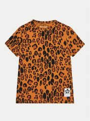 Mini Rodini T-Shirt Basic Leopard 1000000213 Brązowy Regular Fit. Brązowe t-shirty i topy dla dziewczynek Mini Rodini, bez wzorów, z lyocellu, bez ramiączek. Za 99.99 zł.