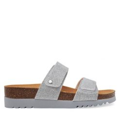 Klapki Scholl. Szare klapki damskie Scholl, bez wzorów, bez obcasa. Za 169.99 zł.