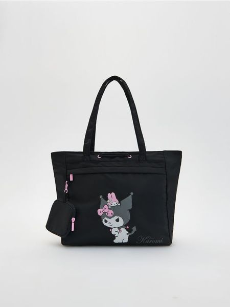 Tkaninowa torba Kuromi - czarny. Czarne torby i plecaki dziecięce Reserved, z tkaniny. W wyprzedaży za 55.99 zł.