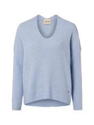 MOS MOSH Sweter z zawartością alpaki - MMThora Kobiety Wełna niebieski, L. Niebieskie swetry damskie Mos Mosh, l, bez wzorów, z dzianiny, eleganckie, bez kołnierzyka, bez ramiączek, bez kaptura. Za 429.95 zł.