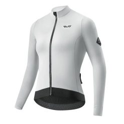 Bluza kolarska ocieplana jesień/zima rozpinana. Białe bluzy damskie ROCKBROS, na jesień, l, bez wzorów, z dzianiny, bez kaptura. Za 299.99 zł.