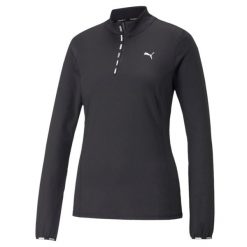 Koszulka z długim rękawem Damska Puma Strong 1/4 Zip Czarny. Czarne koszulki sportowe damskie Puma, bez wzorów, bez kołnierzyka, bez ramiączek, do biegania. Za 169.80 zł.