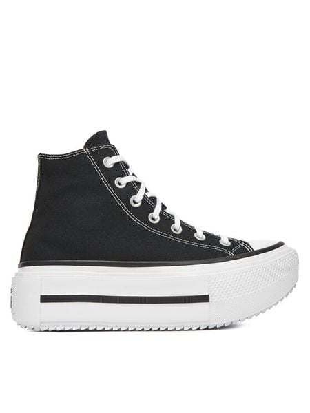 Converse Trampki Chuck Taylor All Star Lift Double Stack A12975C Czarny. Czarne trampki i tenisówki damskie Converse, bez wzorów, z materiału, retro, bez zapięcia. Za 341.99 zł.