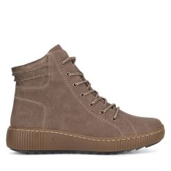 Botki Rieker. Czarne botki damskie Rieker, bez wzorów, bez zapięcia. Za 272.99 zł.