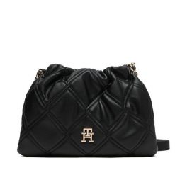 Torebka Tommy Hilfiger. Czarne torebki do ręki damskie Tommy Hilfiger, bez wzorów, bez dodatków. Za 489.99 zł.