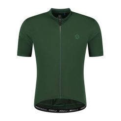 Koszulka rowerowa męska Rogelli Essential. Zielone koszulki sportowe męskie Rogelli, m, bez wzorów, bez kołnierzyka, bez ramiączek, rowerowe. Za 223.00 zł.
