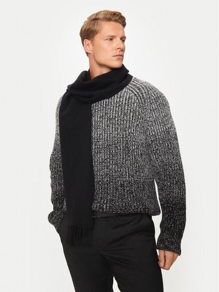 BOSS Szalik Naster 50517218 Czarny. Czarne rękawiczki męskie Boss, bez wzorów. Za 349.99 zł.