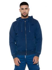 Bluza z bawełna z kaptur na czas wolny na co dzień. Niebieskie bluzy męskie LEONE 1947 APPAREL, xl, bez wzorów, z bawełny, bez kaptura, na fitness i siłownię. Za 412.58 zł.