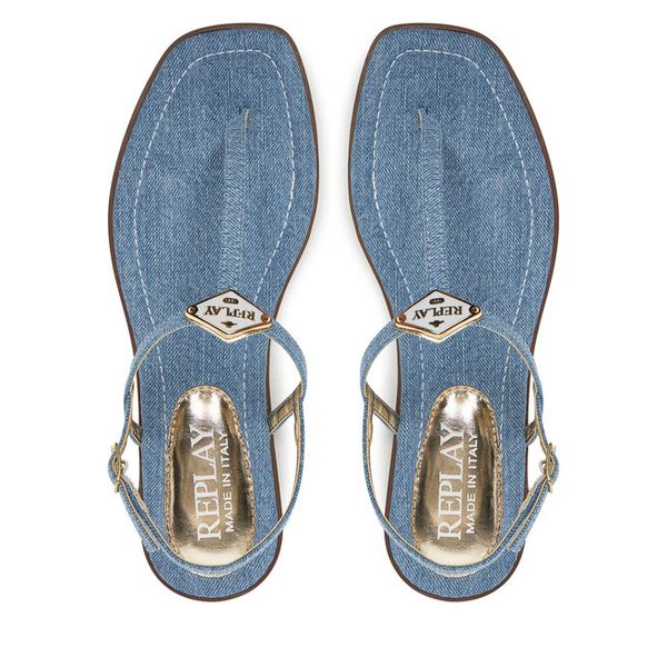 Sandały REPLAY. Niebieskie sandały damskie Replay, bez wzorów, bez obcasa, na płaskiej podeszwie, bez zapięcia. Za 249.99 zł.