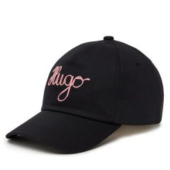Czapka z daszkiem HUGO. Czarne czapki i kapelusze damskie Hugo, bez wzorów. Za 129.99 zł.