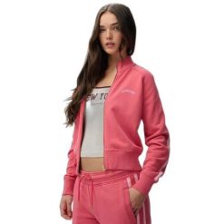 Bluza damska Superdry Essential Logo. Czerwone bluzy damskie Superdry., bez wzorów, bez kaptura. Za 309.40 zł.