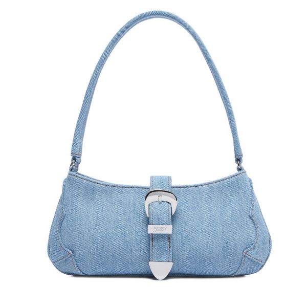 Torebka Tommy Jeans. Niebieskie torebki do ręki damskie Tommy Jeans, bez wzorów, z denimu, klasyczne, bez dodatków. Za 345.99 zł.
