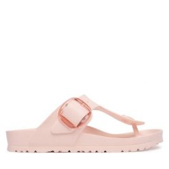 Japonki Birkenstock. Czerwone klapki damskie Birkenstock, bez wzorów, bez obcasa. Za 269.99 zł.