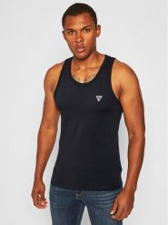 Guess Tank top U97M02 JR003 Czarny Regular Fit. Czarne t-shirty męskie Guess, l, z aplikacjami, z bawełny, bez kołnierzyka. W wyprzedaży za 79.99 zł.
