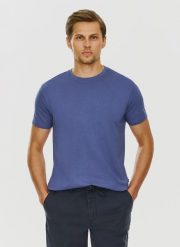 PAKO LORENTE – Bawełniany granatowy t-shirt z okrągłym dekoltem. Niebieskie t-shirty męskie Pako Lorente, xxl, bez wzorów, z bawełny, bez kołnierzyka. Za 49.99 zł.