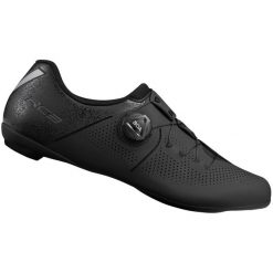 Rower szosowy - Buty rowerowe RC302W, czarne. Czarne obuwie sportowe damskie Shimano, bez wzorów, rowerowe. Za 409.90 zł.