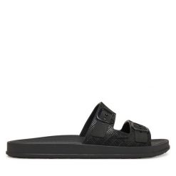 Klapki Melissa. Czarne klapki damskie Melissa, bez wzorów, bez obcasa. Za 159.99 zł.