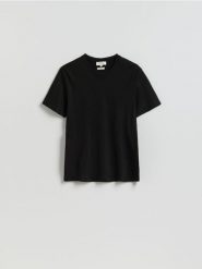 T-shirt regular fit z lyocellem - czarny. Czarne t-shirty męskie Reserved, l, bez wzorów, z bawełny, bez kołnierzyka. Za 99.99 zł.