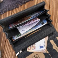 Paolo Peruzzi Portfel damski skórzany vintage w kwiaty duży T-108-HBL. Portfele damskie Paolo Peruzzi, bez wzorów. Za 124.59 zł.