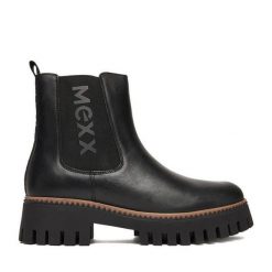 Sztyblety MEXX. Czarne botki damskie Mexx, bez obcasa, na płaskiej podeszwie, bez zapięcia. Za 369.99 zł.