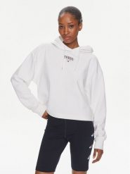Tommy Jeans Bluza Essential Logo DW0DW17797 Biały Relaxed Fit. Białe bluzy damskie Tommy Jeans, xl, bez wzorów, z bawełny, bez kaptura. Za 229.99 zł.