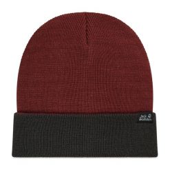 Czapka Jack Wolfskin. Czerwone czapki i kapelusze damskie Jack Wolfskin, na zimę, bez wzorów. Za 89.99 zł.