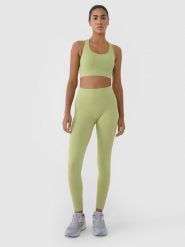 4F Legginsy treningowe bezszwowe damskie - zielone M/L. Zielone legginsy damskie 4f, l, bez wzorów, z dzianiny, z podwyższonym stanem, na fitness i siłownię. W wyprzedaży za 59.99 zł.