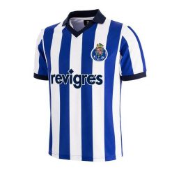Koszulka retro dla dorosłych - FC Porto 1986-87 - Niebiesko-Biała. Białe koszulki sportowe męskie COPA FOOTBALL, l, bez wzorów, z materiału, bez kołnierzyka, bez ramiączek, do piłki nożnej. Za 345.30 zł.