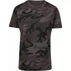 Męska Koszulka Z Okrągłym Dekoltem Camo. Zielone koszulki sportowe męskie BUILD YOUR BRAND, m, bez wzorów, bez kołnierzyka, bez ramiączek, trekkingowe. Za 89.99 zł.