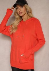 Pomarańczowy Sweter z Wiskozą i Kaszmirem oraz z Kapturem Nerolin. Brązowe swetry damskie Renee, bez wzorów, z jeansu, casualowe, bez kołnierzyka, bez ramiączek, z kapturem. Za 139.99 zł.