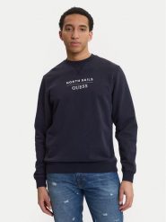 Guess Bluza M6GQ26 K3490 Granatowy Regular Fit. Niebieskie bluzy męskie Guess, l, z aplikacjami, z bawełny, bez kaptura. Za 439.99 zł.