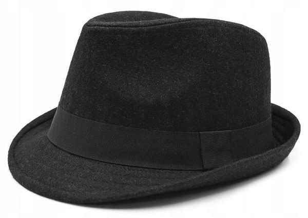 Męski Kapelusz z Wełną, Jesień-Zima, Trilby -Pako Jeans- Czarny. Czarne czapki i kapelusze męskie Just Yuppi, na jesień, bez wzorów, z jeansu, klasyczne. Za 65.00 zł.